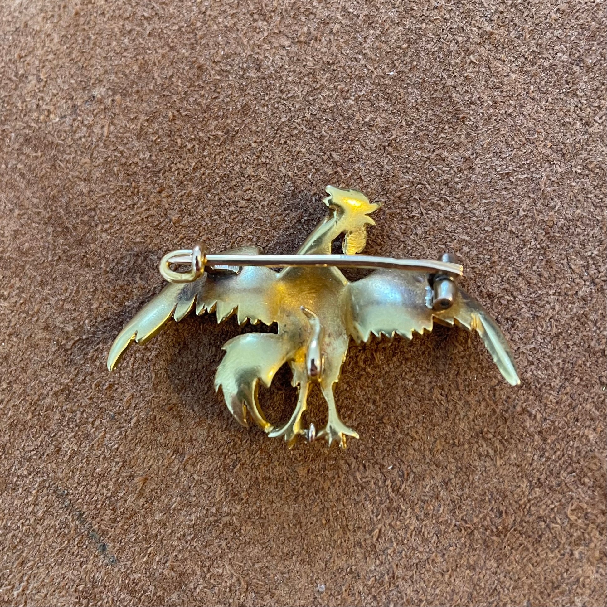 Antique Edwardian Cockerel Gold Brooch