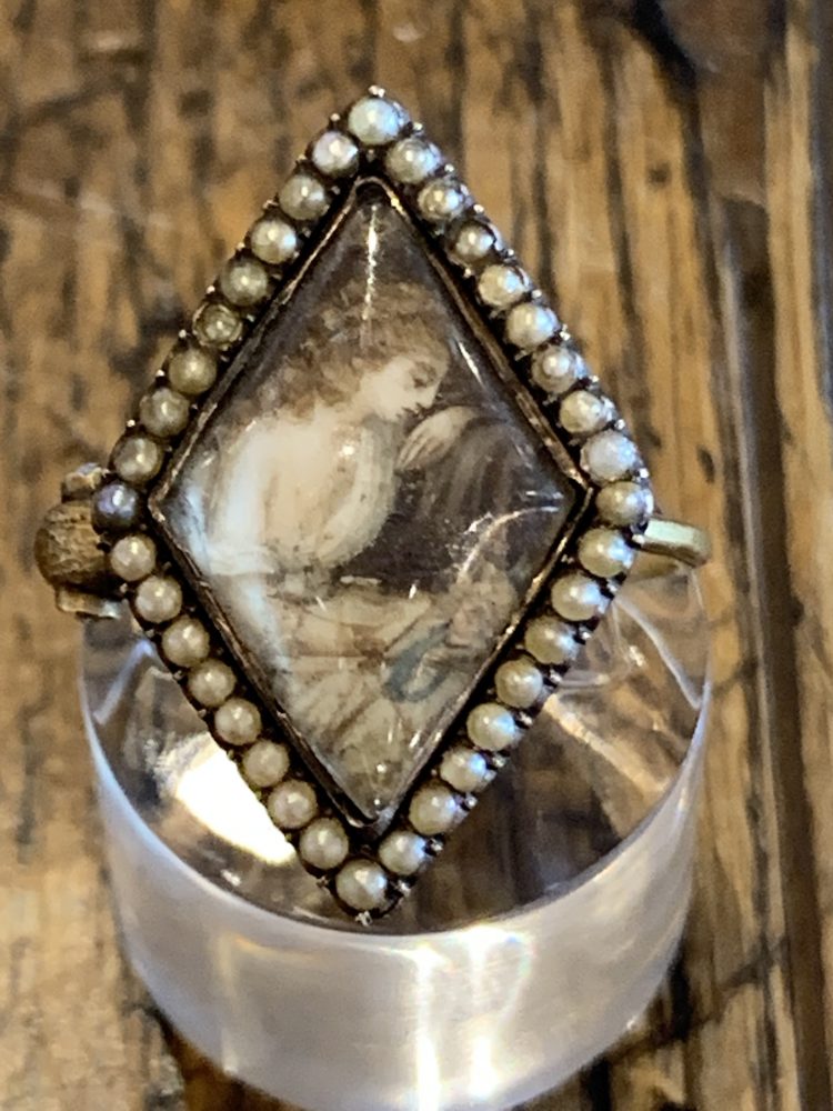 Antique Georgian Miniature Portrait Ring