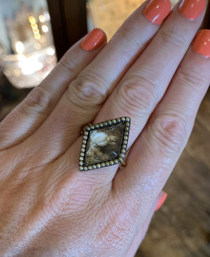 Antique Georgian Miniature Portrait Ring