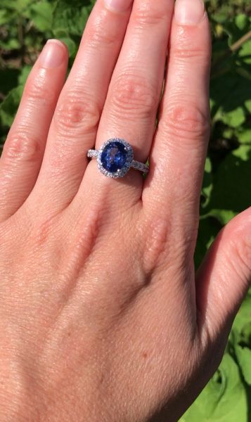 Sapphire diamond engagement ring london jewellers