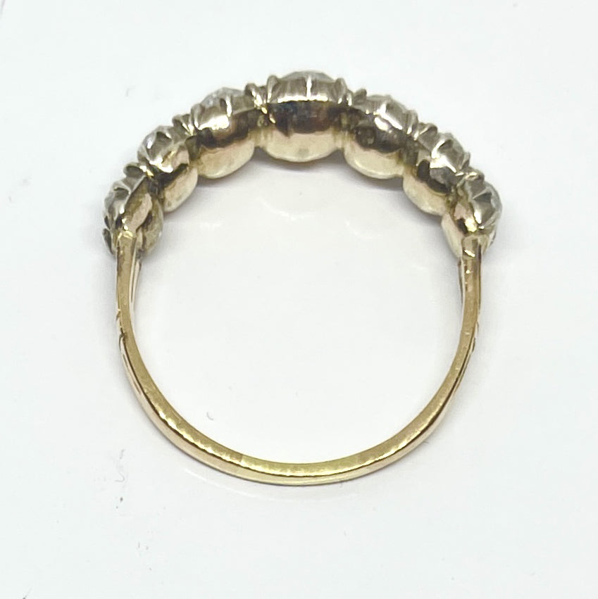 Georgian Antique Seven Stone Diamond Ring, 1.73 carats