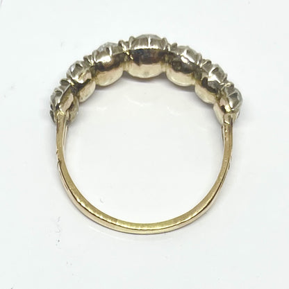 Georgian Antique Seven Stone Diamond Ring, 1.73 carats