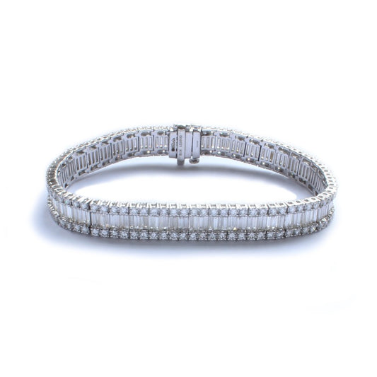 Three Row Diamond Line Bracelet