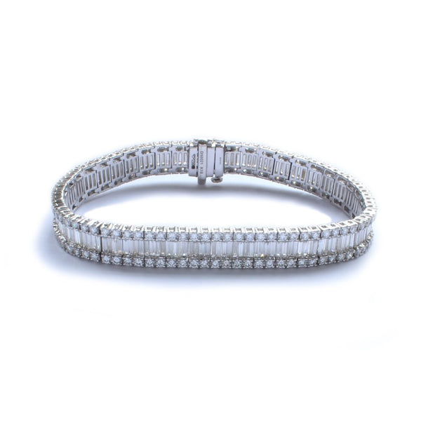 Three Row Diamond Line Bracelet