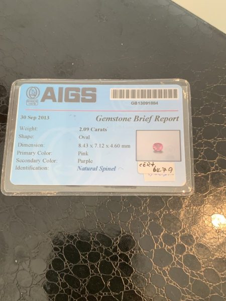 Purple Spinel and Diamond Ring in 18ct Gold