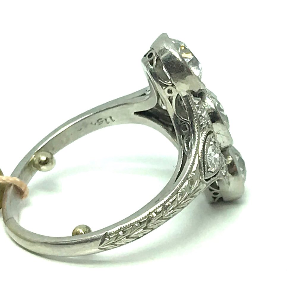Antique Edwardian Diamond ring Platinum 1910's
