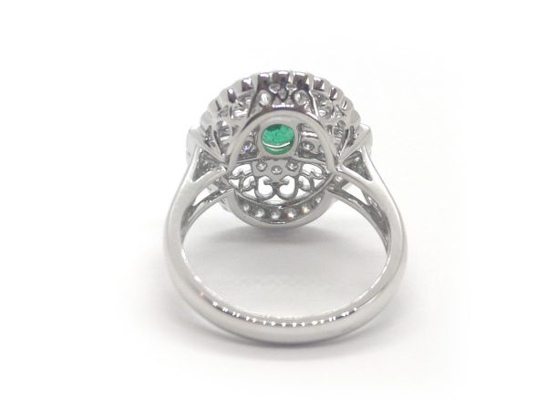 Zambian Emerald and Diamond Ring, 18ct White Gold