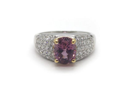 Purple Spinel and Diamond Ring in 18ct Gold
