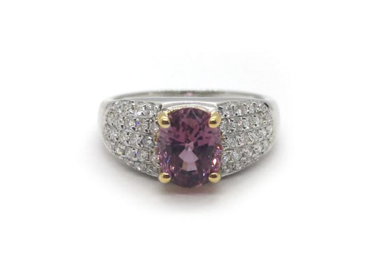 Purple Spinel and Diamond Ring in 18ct Gold