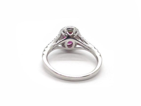 1.44ct Burma Ruby and Diamond Cluster Ring, 18ct Gold