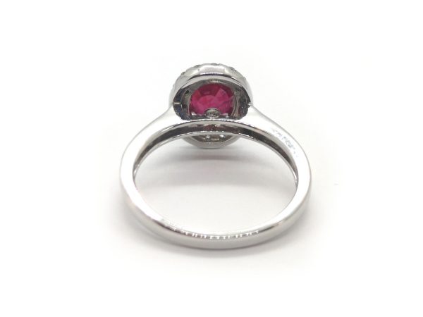 1.58ct Burma Ruby and Diamond Cluster Ring, 18ct Gold
