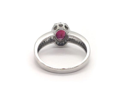 Burma Ruby and Diamond Engagement Ring, 18ct White Gold