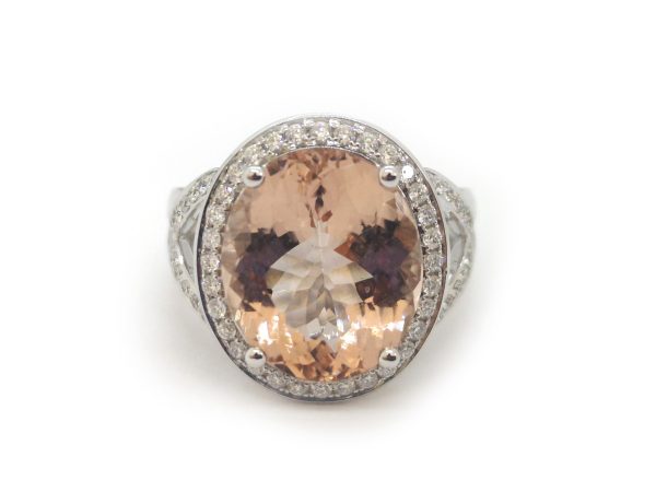 Brazilian Morganite and Diamond Dress Ring, 18ct White Gold
