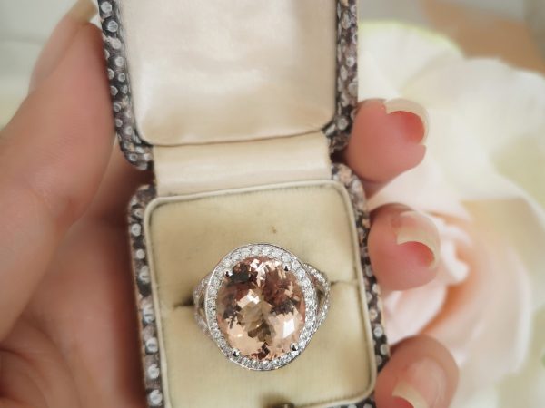 Brazilian Morganite and Diamond Dress Ring, 18ct White Gold