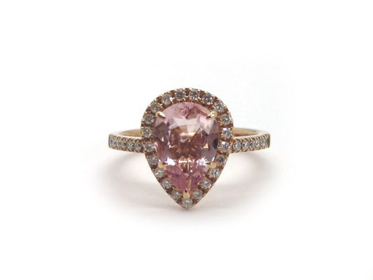Morganite and Diamond Dress Ring in 18ct Rose Gold