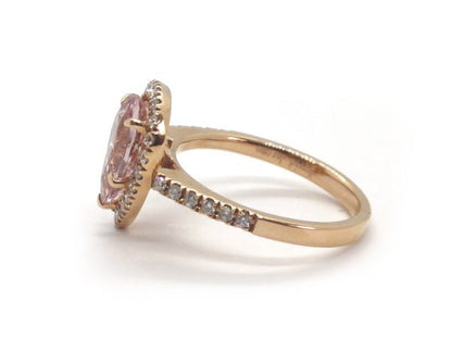 Morganite and Diamond Dress Ring in 18ct Rose Gold