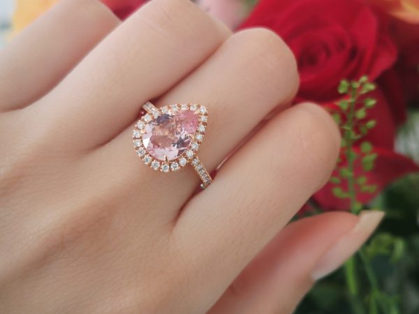 Morganite and Diamond Dress Ring in 18ct Rose Gold