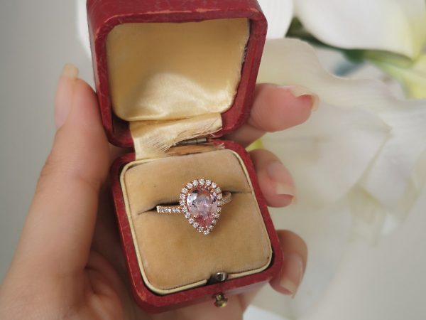 Morganite and Diamond Dress Ring in 18ct Rose Gold