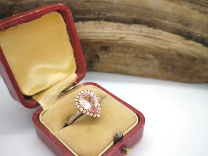 Morganite and Diamond Dress Ring in 18ct Rose Gold