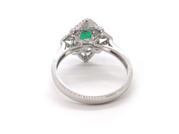 Zambian Emerald and Diamond Dress Ring, 18ct White Gold