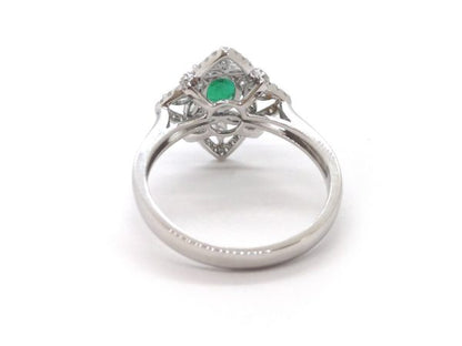 Zambian Emerald and Diamond Dress Ring, 18ct White Gold