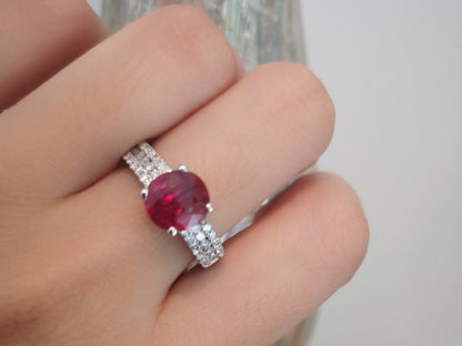 2.03ct Ruby and Diamond Ring in 18ct Gold