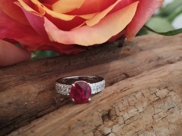2.03ct Ruby and Diamond Ring in 18ct Gold