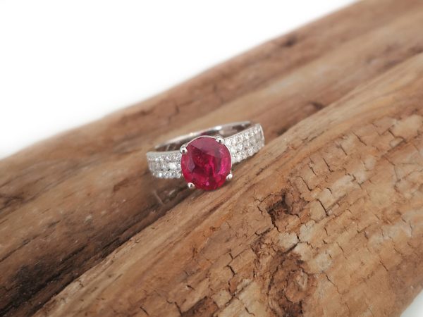 2.03ct Ruby and Diamond Ring in 18ct Gold