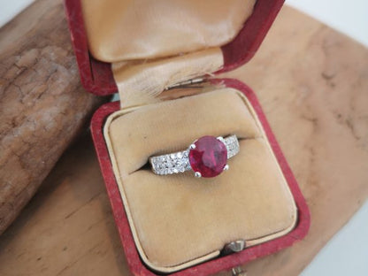 2.03ct Ruby and Diamond Ring in 18ct Gold