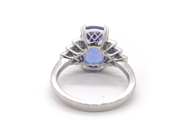 Tanzanite and Diamond Ring in 18ct White Gold, 4.75ct