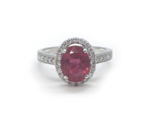 2.62ct Ruby and Diamond Cluster Ring in 18ct White Gold