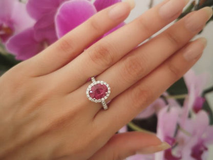 2.62ct Ruby and Diamond Cluster Ring in 18ct White Gold