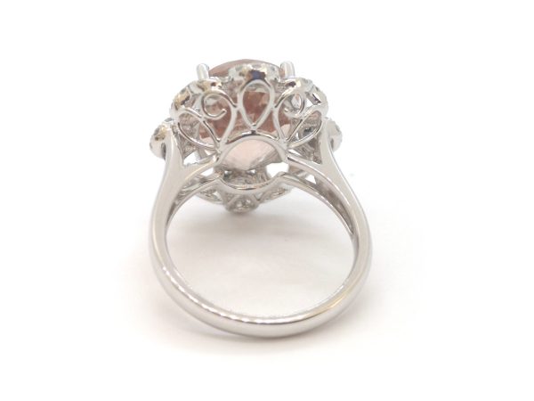 8.06ct Morganite and Diamond Dress Ring in 18ct White Gold