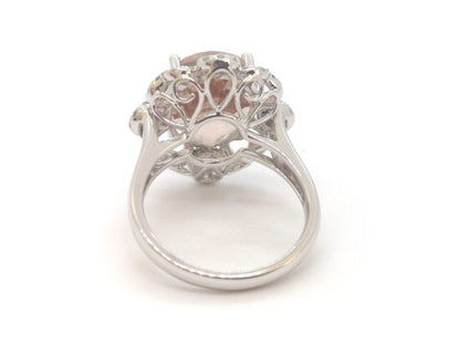 8.06ct Morganite and Diamond Dress Ring in 18ct White Gold