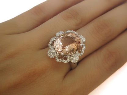 8.06ct Morganite and Diamond Dress Ring in 18ct White Gold