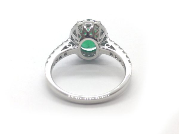 Zambian Emerald and Diamond Engagement Ring, 1.86ct