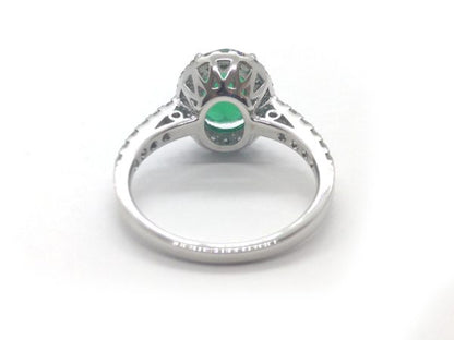Zambian Emerald and Diamond Engagement Ring, 1.86ct
