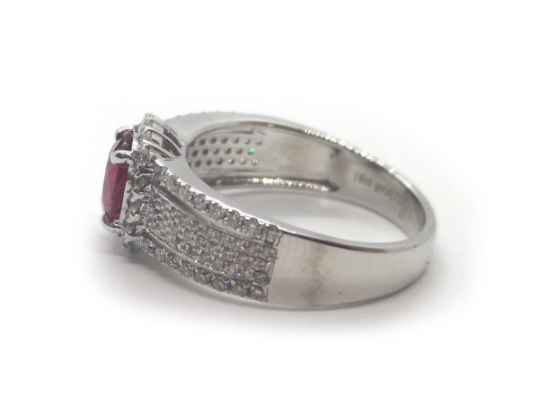 1.08ct Ruby and Diamond Cluster Ring in 18ct Gold