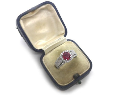 1.08ct Ruby and Diamond Cluster Ring in 18ct Gold