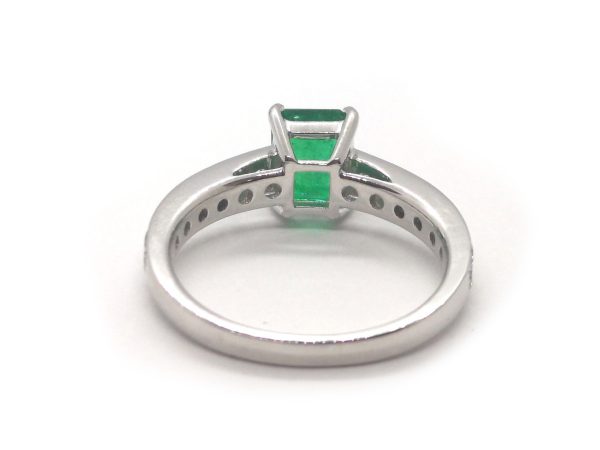 Columbian Emerald and Diamond Engagement Ring, 18ct White Gold