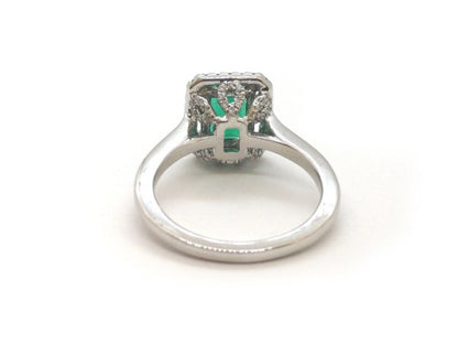 Emerald and Diamond Dress Ring, 18ct White Gold
