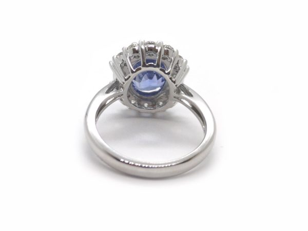 Sapphire and Diamond Engagement Ring in 18ct White Gold, 4.74ct