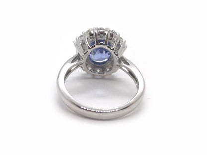 Sapphire and Diamond Engagement Ring in 18ct White Gold, 4.74ct