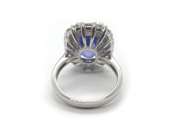 Sri Lankan Sapphire and Diamond Cluster Ring, 8.77ct