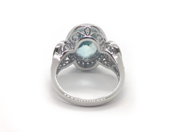 Fine Aquamarine and Diamond Ring, Platinum