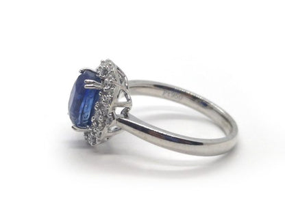 Vivid Blue Sapphire and Diamond Engagement Ring, 3.22ct