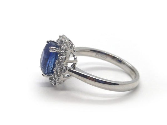 Vivid Blue Sapphire and Diamond Engagement Ring, 3.22ct