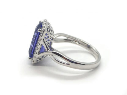 Tanzanite and Diamond Halo Dress Ring, 5.60 carats