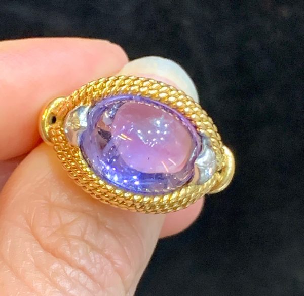 Vintage 1960's Marchak sapphire and gold ring