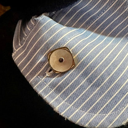 Edwardian Antique Mother of Pearl Cufflinks Dress Set